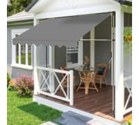Auvent de terrasse rétractable manuel réglable en hauteur 215310 cm, installation facile, pare-soleil, gris, 2 m, parfait pour les espaces extérieurs