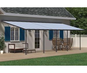 Auvent de terrasse Sierra Palram - Canopia 3 x 9,15 m alu gris