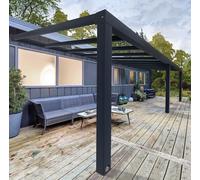 Pergola adossée Canopia Stockholm 3.4 x 7.3m Gris anthracite