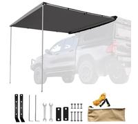 Auvent de Véhicule Rétractable, Auvent Latéral Rétractable, PU3000 Mm UV50+ Résistant Soleil/Eau/Vent avec Sac Rangement pour SUV, Camionnettes et Fourgonnettes(6.6x6.6ft)