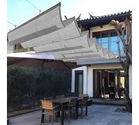 Auvent de Voile d'Ombrage de Vague en Forme de U,Rétractable Kit de Couverture d'Ombre,Tissu d'Ombre Anti-UV 95%,pour Jardin Terrasse Gazebo,y Compris la Poulie (0.9x3m)