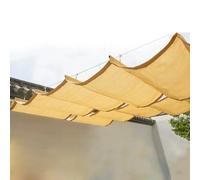Auvent de Voile d'Ombrage de Vague,Rétractable Kit de Couverture d'Ombre à 90%,Toile d'Ombrage en Forme de U,Filet Protection Solaire Respirant,pour Belvédère de Terrasse (1.7x10m)