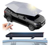 Auvent de Voiture 149 Pouces, Parapluie de Voiture entièrement Automatique 3,8 x 2,7 m, Housse de Voiture Automatique Universelle, Batterie 5000 mAh, abri de Voiture Pliable Grey-withoutbar