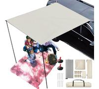 Auvent de voiture de camping, store SUV pour camping - Auvent de superposition de voiture | PU3000 mm UV50+ véhicule, porte-toit, camion, SUV, store latéral (accessoires inclus dans la livraison)