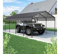 Auvent de voiture en métal robuste avec toit et cadre en acier galvanisé, abri de rangement extérieur portable pour la protection du véhicule