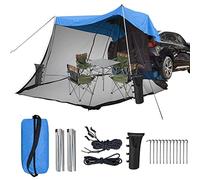 Auvent de Voiture, Hayon arrière de Voiture léger et Portable for Divers Voyages en SUV et Camping, 4 Personnes avec moustiquaire(Blu)