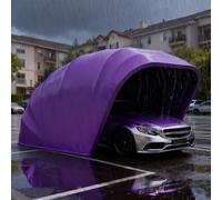 Auvent de Voiture Pliable et rétractable, abri de Voiture rétractable Semi-Automatique, Acier Inoxydable et Tissu Oxford, pour Le Camping(Purple)