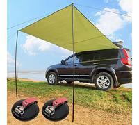 Auvent de voiture pour camping en plein air - Abri pliable portable avec ventouses et piquets, poteaux de bâche réglables, 2 x 3 m