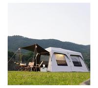 Auvent de Voiture, Tente de Camping Double Couche for 12 Personnes, Tente Cabine familiale, 2 Chambres, paroi Droite, 3 Portes et 3 fenêtres avec moustiquaire(with Exterior Tent,Set 3)