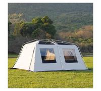 Auvent de Voiture, Tente de Camping Double Couche for 12 Personnes, Tente Cabine familiale, 2 Chambres, paroi Droite, 3 Portes et 3 fenêtres avec moustiquaire(No Exterior Tent,Set 2)
