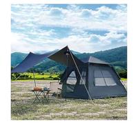 Auvent de Voiture， Tente Double Pop-up d'extérieur for Camping, Occultation instantanée for 4 Personnes for Famille avec Vestibule et Double Toit(Schwarz)