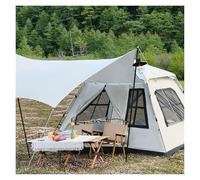 Auvent de Voiture， Tente Double Pop-up d'extérieur for Camping, Occultation instantanée for 4 Personnes for Famille avec Vestibule et Double Toit(White)