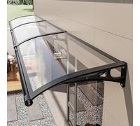 Auvent d'entrée, construit avec des Panneaux en Polycarbonate et Une Structure en Aluminium. Convient aux terrasses. Résistant aux UV. Conception étanche. (100x330cm/39x129.9in)