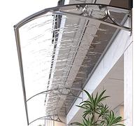 Auvent d'entrée en aluminium - Polycarte ning avec panneau C et support gris argenté Slish Protection extérieure contre la pluie et les intempéries pour les entrées