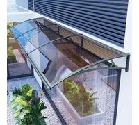 Auvent d'entrée en arc - Auvent de porte en polycarbonate résistant aux UV, protection contre la pluie et la neige, grand surplomb (50 x 180 cm) pour portes et fenêtres pour améliorer l'espace