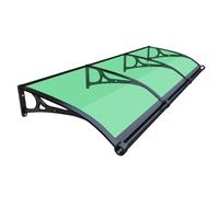 Auvent d'entrée extérieure en polycarbonate en forme d'arc pour fenêtres et balcons Supports en aluminium Abri de pluie Vert herbe 100 x 210 cm Durable et élégant