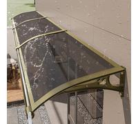 Auvent d'entrée moderne et élégant avec support en aluminium, auvent en polycarbonate pour portes, protection contre la pluie et la neige, abri extérieur avec système de drainage