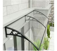 Auvent d'entrée moderne résistant aux UV pour porte - Élégant auvent incurvé en polycarbonate pour terrasse / balcon - 80 x 99 cm - Protection contre les intempéries et l'ombre.