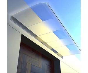 Auvent d'extérieur 50 x 100 cm en polycarbonate résistant aux UV pour porte et fenêtre, design semi-givré, toit en polycarbonate durable pour protection et style