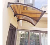 Auvent d'extérieur 60 x 60-150 x 150 cm, résistant aux UV, coupe-vent, couverture de porte et fenêtre de 90 x 208 cm, pare-soleil de balcon avec support marron pour protection de la maison et