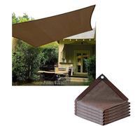 Auvent d'extérieur - 7 x 7,5 m - Housse de pergola marron - Filet d'ombrage avec œillets pour terrasse, voiture et activités de plein air - Ensemble complet
