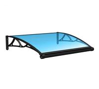 Auvent d'extérieur 80 x 150 cm en polycarbonate pour porte et fenêtre - Protection UV pour balcon, entrée et porche - Résistant aux intempéries