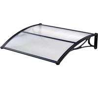 Auvent d'extérieur | auvent de Soleil | auvent de Pluie | auvent pour réparation | auvent en ABS avec Couvercle en Polycarbonate 80 x 120 cm, Noir