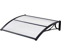 Auvent d'extérieur | auvent Pare-Soleil | auvent de Pluie | auvent pour réparation | auvent en ABS avec Couvercle en Polycarbonate 80 x 100 cm, Noir
