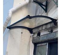 Auvent d'extérieur avec support en métal et système de drainage | Protection UV et bouclier contre la pluie pour terrasse et porte | Transparent 80 x 120 cm