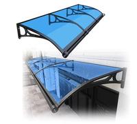 Auvent d'extérieur bleu lac - Protection contre les UV et la neige pour porte d'entrée et fenêtre - Couverture de toit de terrasse en polycarbonate durable (100 x 290 cm)