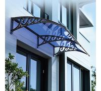 Auvent d'extérieur - Couverture de porte en polycarbonate résistant aux UV - Abri imperméable pour entrée - 1,60 m x 1,80 m (noir 60 x 180 cm)