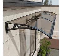 Auvent d'extérieur en polycarbonate avec gouttière - Protection UV contre la pluie et la neige pour porte d'entrée - Abri pour entrée et terrasse
