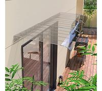 Auvent d'extérieur en polycarbonate avec protection UV pour véranda de jardin et terrasse, design de fenêtre incurvée, imperméable, durable et élégant, solution d'entrée