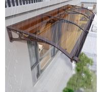 Auvent d'extérieur en polycarbonate avec support en aluminium - 80 x 240 cm - Abri résistant aux intempéries pour terrasse, terrasse, protection contre le soleil et la pluie
