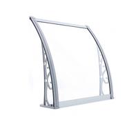 Auvent d'extérieur en polycarbonate de 120 x 200 cm avec cadre en aluminium pour pluie et ombre, housse transparente pour terrasse, véranda et terrasse - Protection extérieure élégante