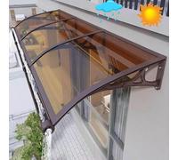 Auvent d'extérieur en polycarbonate et aluminium pour porte d'entrée, protection UV, abri de pluie, 150 x 170 cm, idéal pour une conception résistante aux intempéries