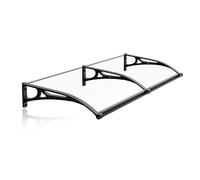 Auvent d'extérieur en polycarbonate - Housse de porte et fenêtre transparente avec support en aluminium - Protection contre les intempéries, la pluie et la neige pour entrées (l 60 x L80 cm)