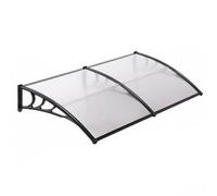 Auvent d'extérieur en polycarbonate marron pour véranda/terrasse - Protection durable contre la pluie et les intempéries - Bouclier d'entrée (99,1 x 99,1 cm)