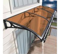 Auvent d'extérieur en polycarbonate pour fenêtres et portes, protection UV, contre la pluie et la neige, marron 120 x 100 cm et élégant résistant aux intempéries