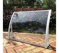 Auvent d'extérieur en polycarbonate pour porte avant/arrière autonettoyant avec support blanc 60 x 600 cm, housse de porche durable pour la pluie et la neige
