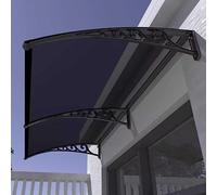 Auvent d'extérieur en polycarbonate pour porte d'entrée avec support noir, 99,1 x 289,6 cm, housse de pluie imperméable pour fenêtre de toit, protection solaire et abri de porche
