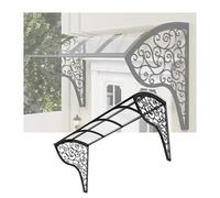 Auvent d'extérieur en polycarbonate pour porte d'entrée, terrasse, garage, balcon, cadre en fer, résistant aux intempéries, 100 x 60 cm, protection polyvalente