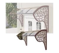 Auvent d'extérieur en polycarbonate pour porte d'entrée, terrasse, garage, balcon, cadre en fer, résistant aux intempéries, 100 x 60 cm, protection polyvalente