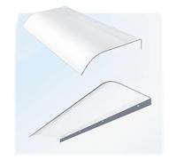Auvent d'extérieur en polycarbonate pour terrasse - Abri de pluie, toit en arche, pare-soleil résistant aux intempéries - 50 x 440 cm - Protection durable pour véranda et balcon