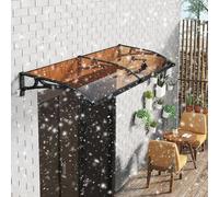 Auvent d'extérieur en polycarbonate pour terrasse et porche - Protection UV UPF 50+ - Feuille creuse marron de 60 x 120 cm pour terrasse et extérieur