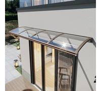 Auvent d'extérieur en polycarbonate résistant aux UV pour porte d'entrée - Housse de pluie transparente pour porche - 2,5 mm d'épaisseur - 100 x 360 cm