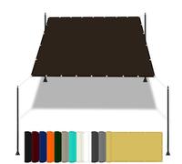 Auvent d'extérieur imperméable 3 x 3,4 m Protection UV 98 % pour jardin, terrasse et fête Marron avec corde et kit de fixation pour une installation facile