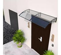 Auvent d'extérieur imperméable 60 x 150 cm - Gris - Pare-soleil de terrasse pour portes, fenêtres, balcons et jardins - Protection contre la pluie et les UV, parfait pour les espaces extérieurs