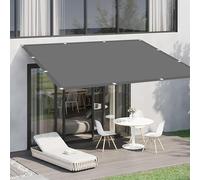 Auvent d'extérieur imperméable avec œillets et kit d'installation pour terrasse, piscine, balcon - 200 x 340 cm - Gris clair