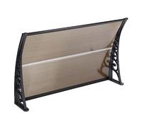 Auvent d'extérieur imperméable avec support en aluminium et plaque creuse en polycarbonate - Parfait pour porte d'entrée, terrasse, balcon et cour (61 x 78,7 cm)